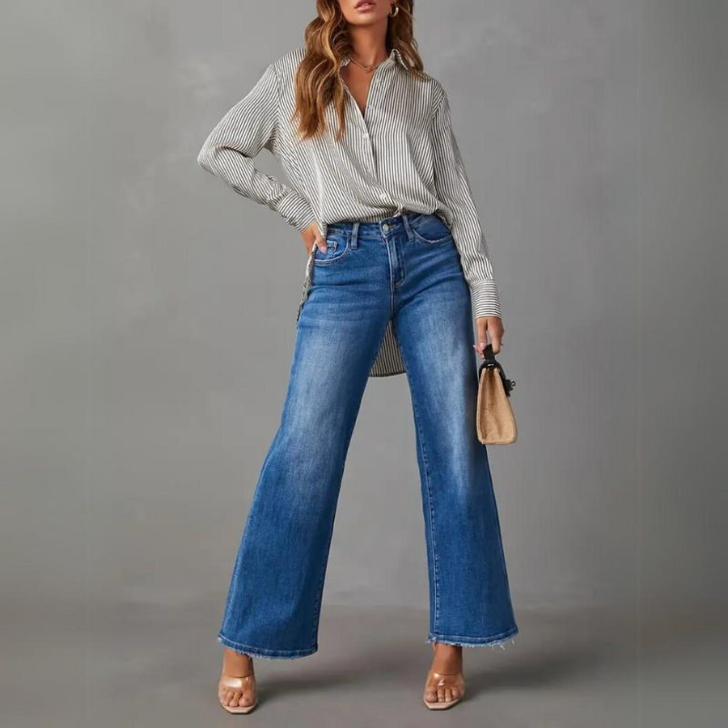 Juliette | jean culotte femme à taille haute et jambes larges