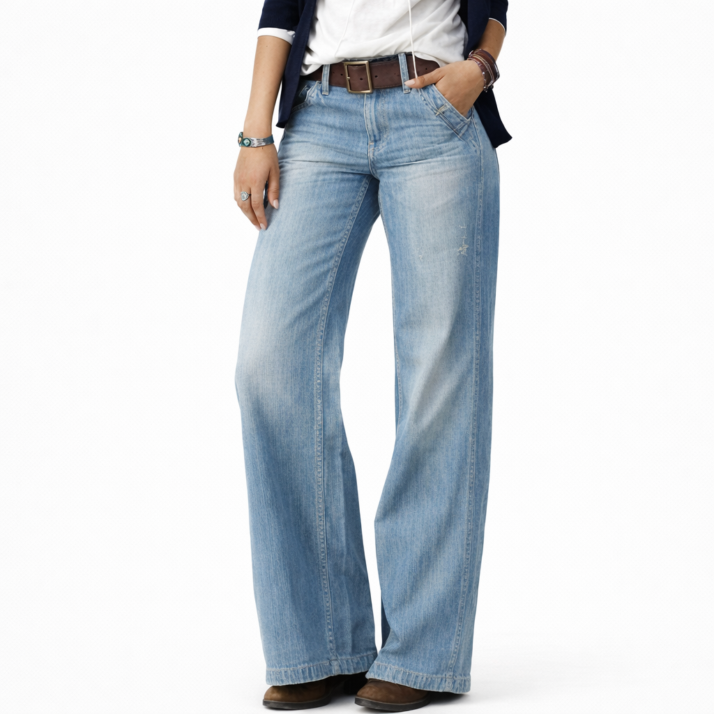 Marilou jean wide leg femme taille haute à coupe droite