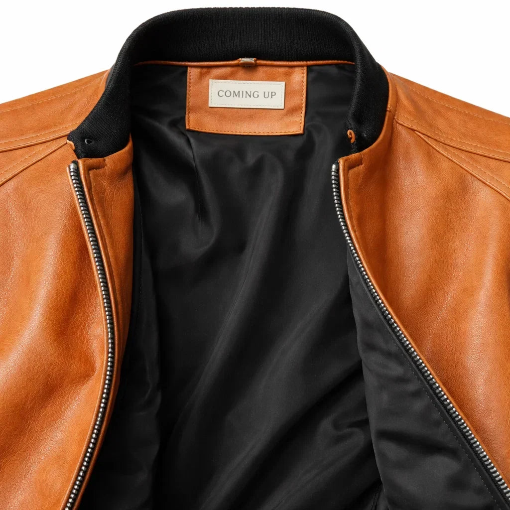 Blouson Biker Homme Cuir Véritable Slim – Détails Zippés Poches Multiples | Donk Edition