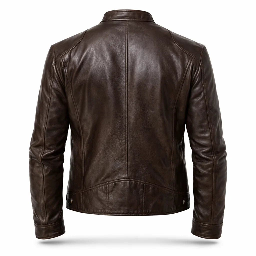 Blouson Biker Homme Cuir Véritable Slim Grande Taille – Coupe Ajustée | Toppest Edition