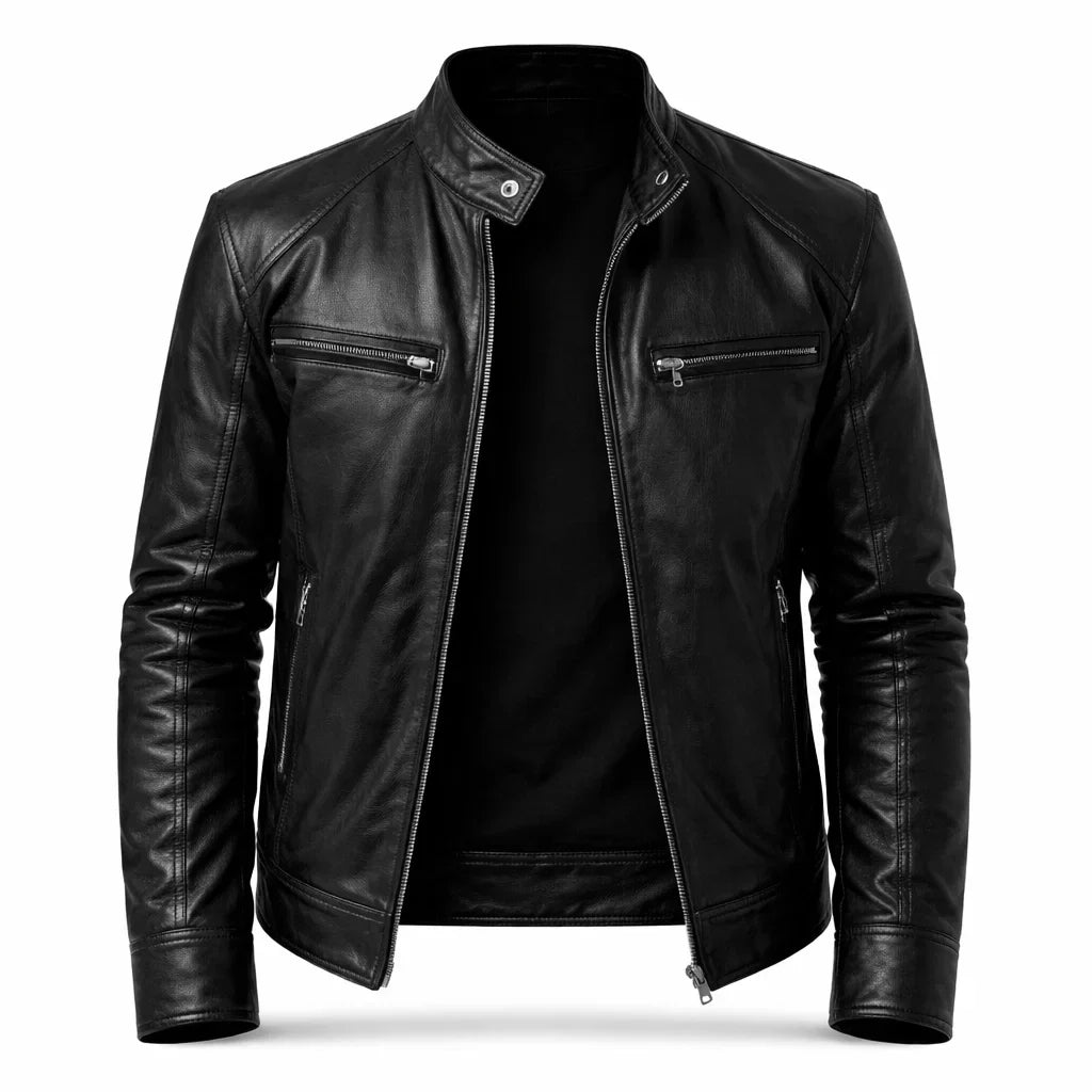 Blouson Biker Homme Cuir Véritable Slim Grande Taille – Coupe Ajustée | Toppest Edition