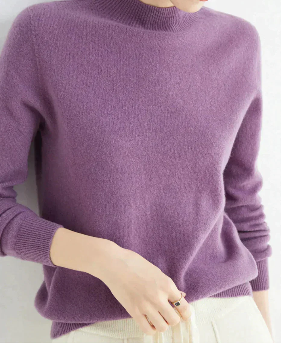 Pull Femme Cachemire – Manches Longues Doux & Luxueux | Style Élégant Automne Hiver