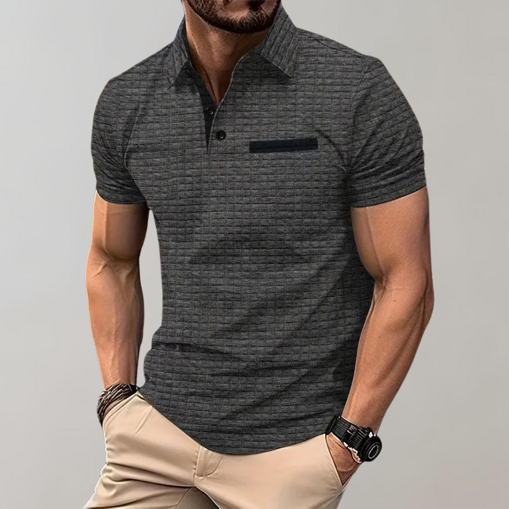 Polo Homme Texturé – Coupe Ajustée Détail Contrasté | Style Moderne & Casual Chic