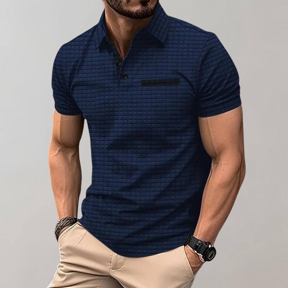 Polo Homme Texturé – Coupe Ajustée Détail Contrasté | Style Moderne & Casual Chic