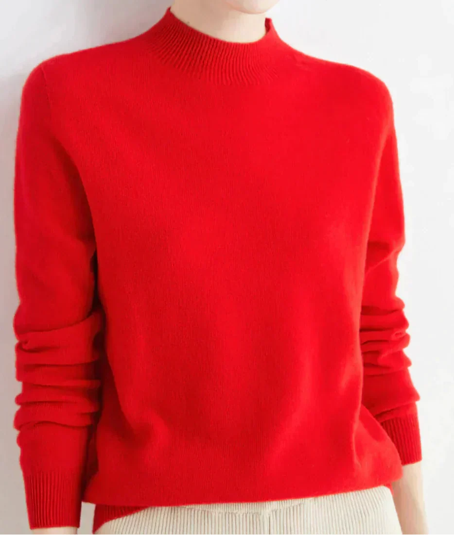 Pull Femme Cachemire – Manches Longues Doux & Luxueux | Style Élégant Automne Hiver