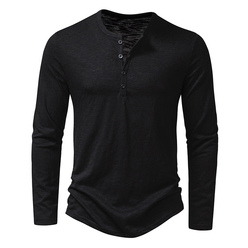 T-Shirt Henley Homme – Manches Longues Col Boutonné Tissu Doux | Casual & Intemporel