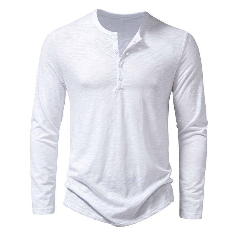 T-Shirt Henley Homme – Manches Longues Col Boutonné Tissu Doux | Casual & Intemporel