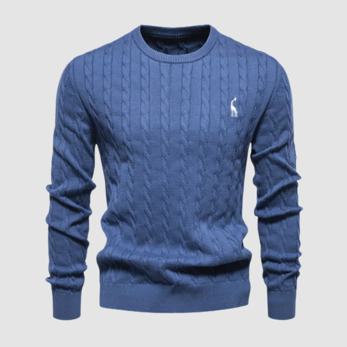 Pull Homme Maille Torsadée – Col Rond Style Polo Chaud | Élégance Casual Automne Hiver