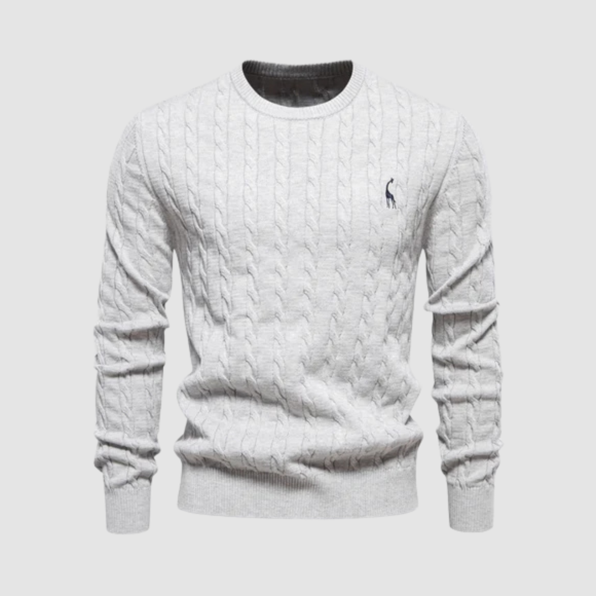 Pull Homme Maille Torsadée – Col Rond Style Polo Chaud | Élégance Casual Automne Hiver