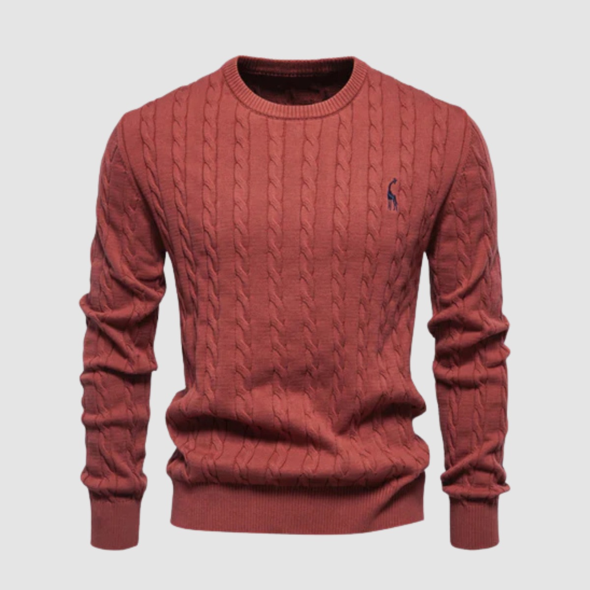 Pull Homme Maille Torsadée – Col Rond Style Polo Chaud | Élégance Casual Automne Hiver