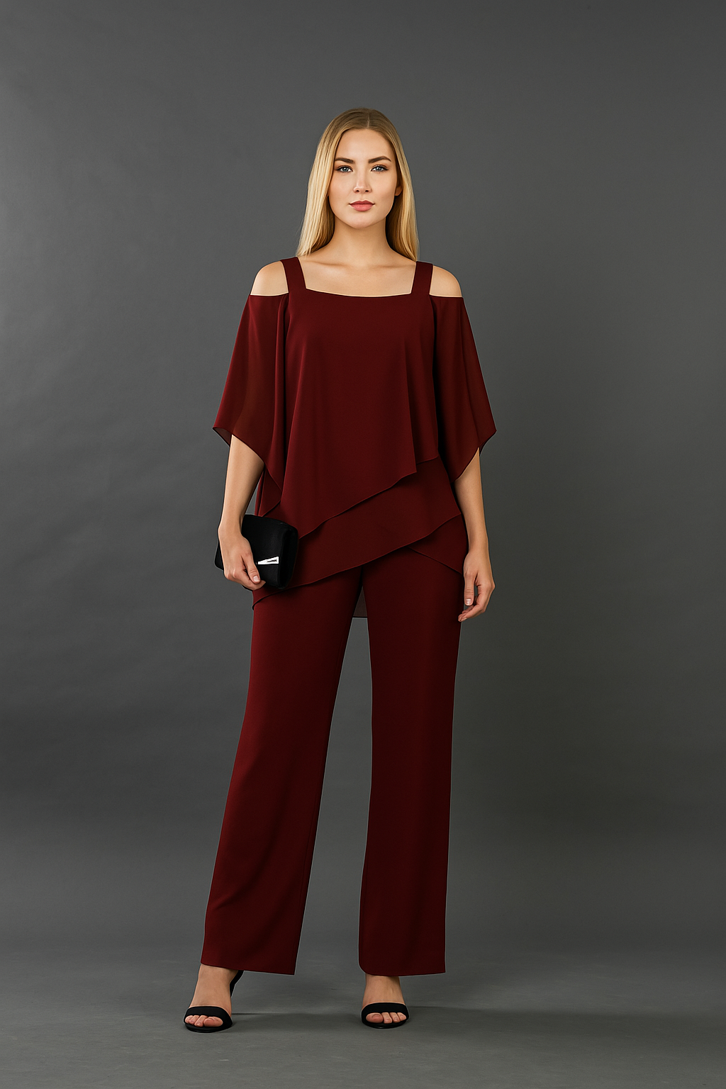 Ensemble Femme Soirée – Top & Pantalon Large Satiné | Style Luxueux & Élégant Occasions Chic