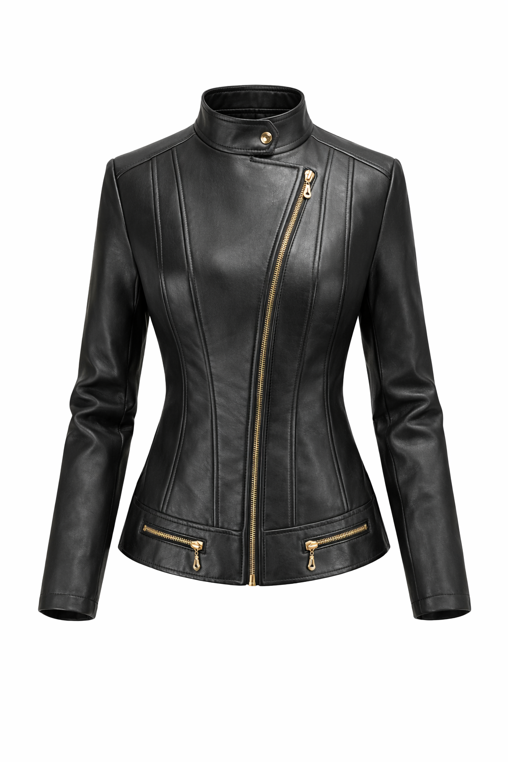 Blouson Biker Femme Cuir Véritable Matelassé – Coupe Ajustée | Dream Edition