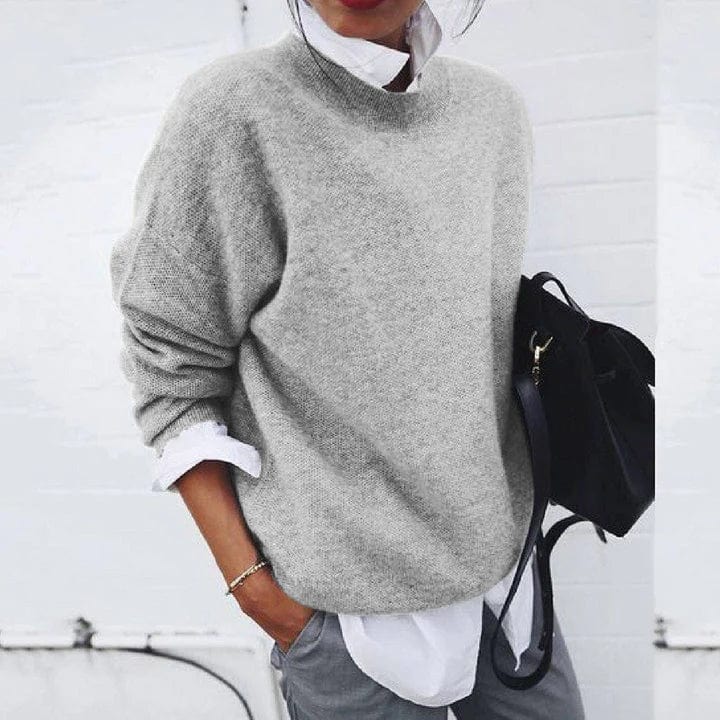 Pull Femme Cachemire – Coupe Ample Manches Longues Doux & Chaud | Style Élégant Automne Hiver
