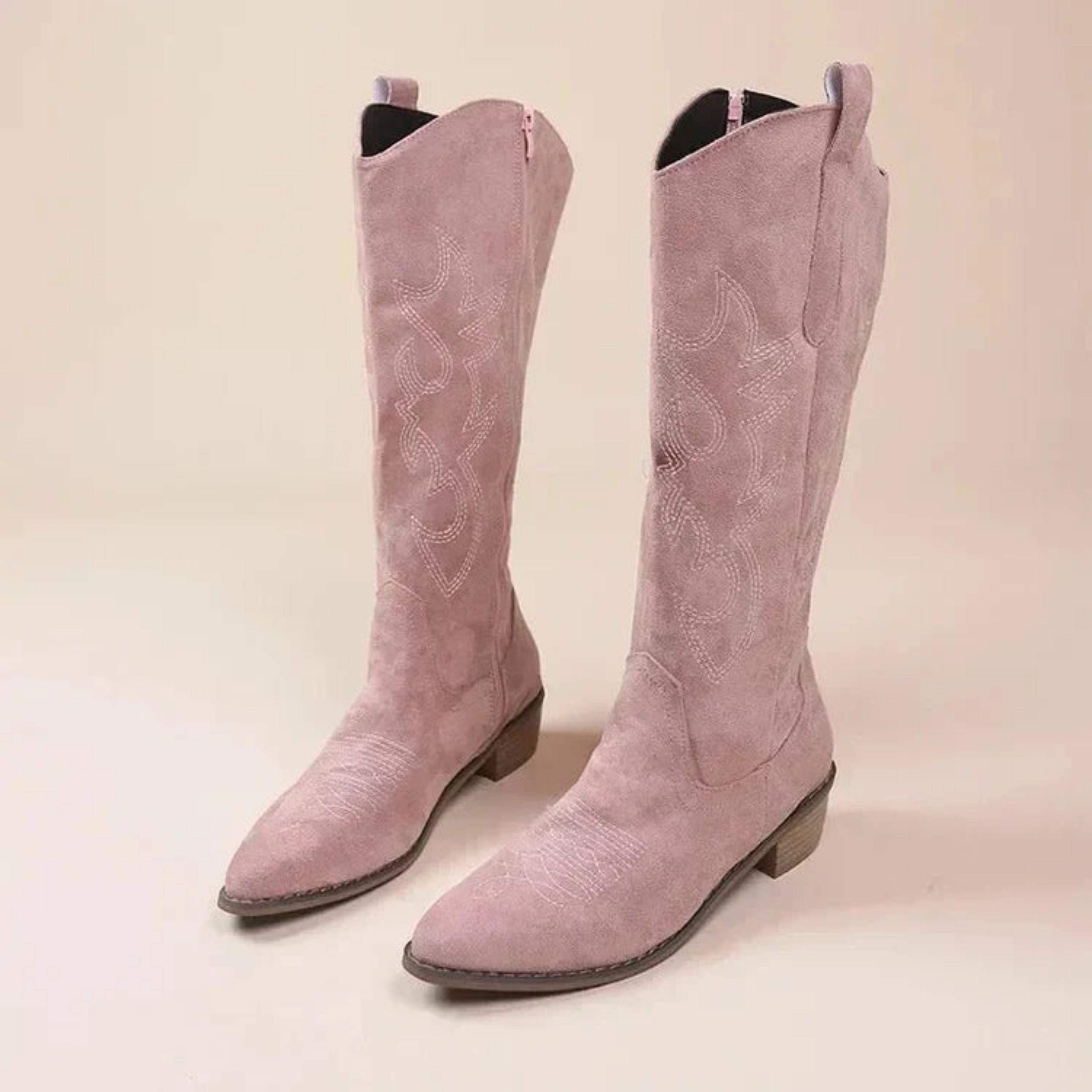 Ysaline | bottes cowboy femme avec broderie et talon bas