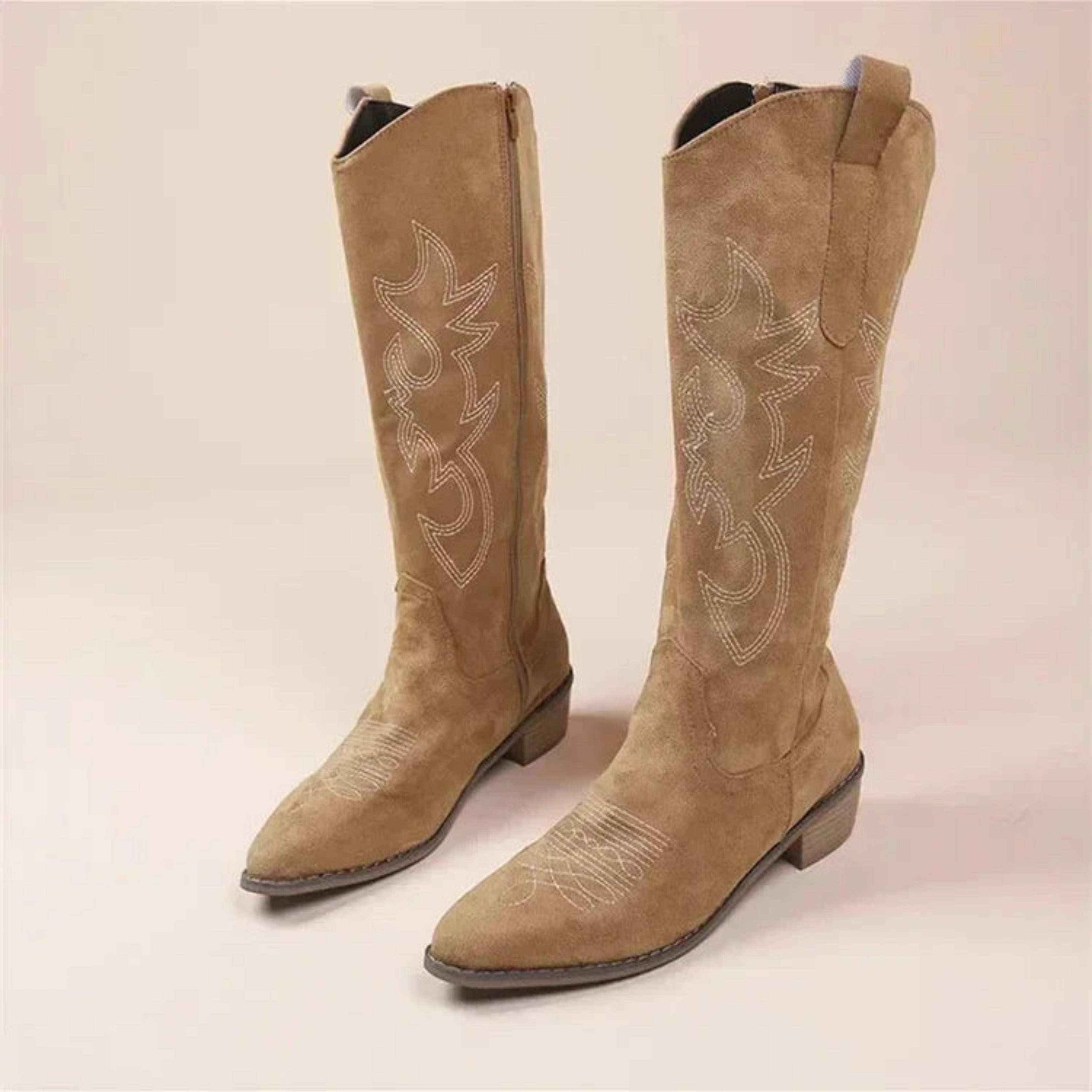 Ysaline | bottes cowboy femme avec broderie et talon bas