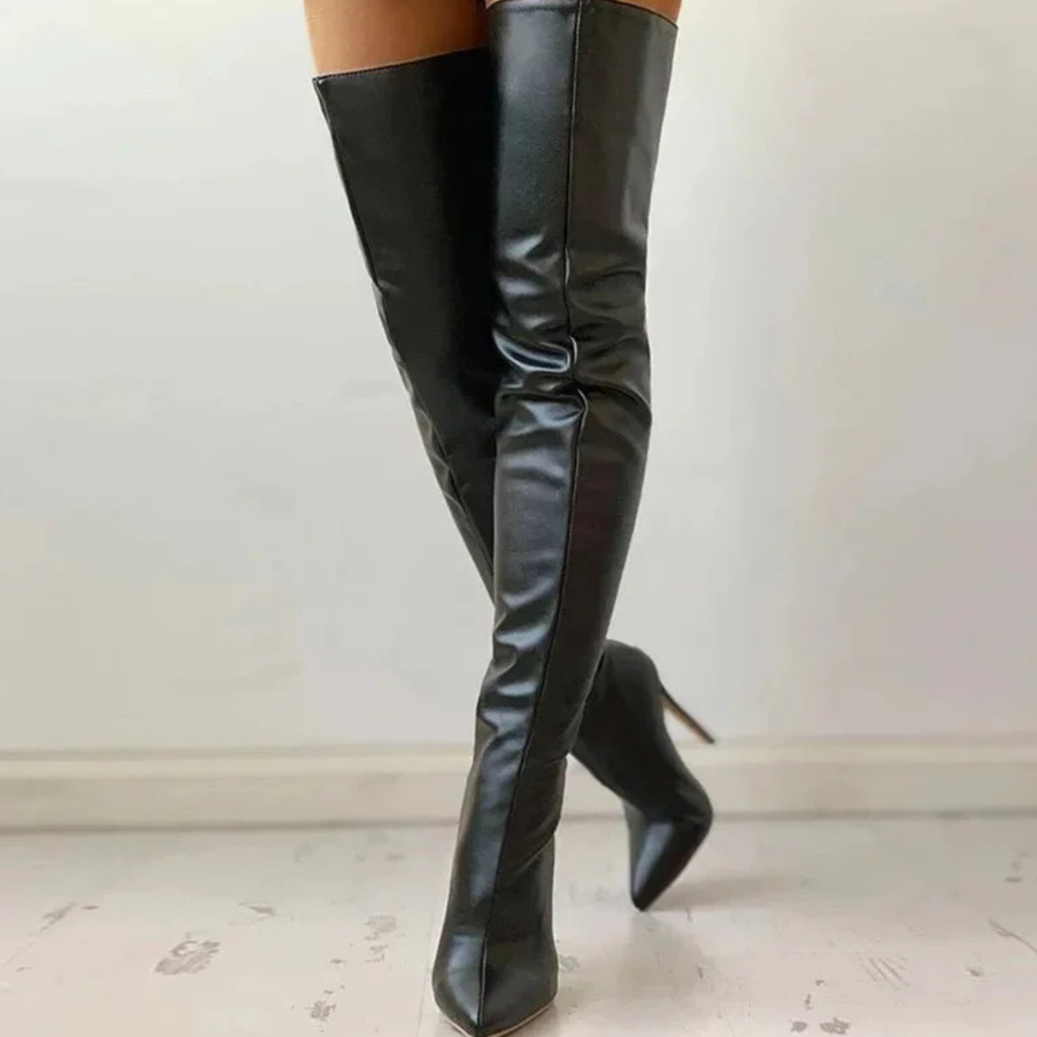 Zélie | cuissardes femme à talon avec bout pointu