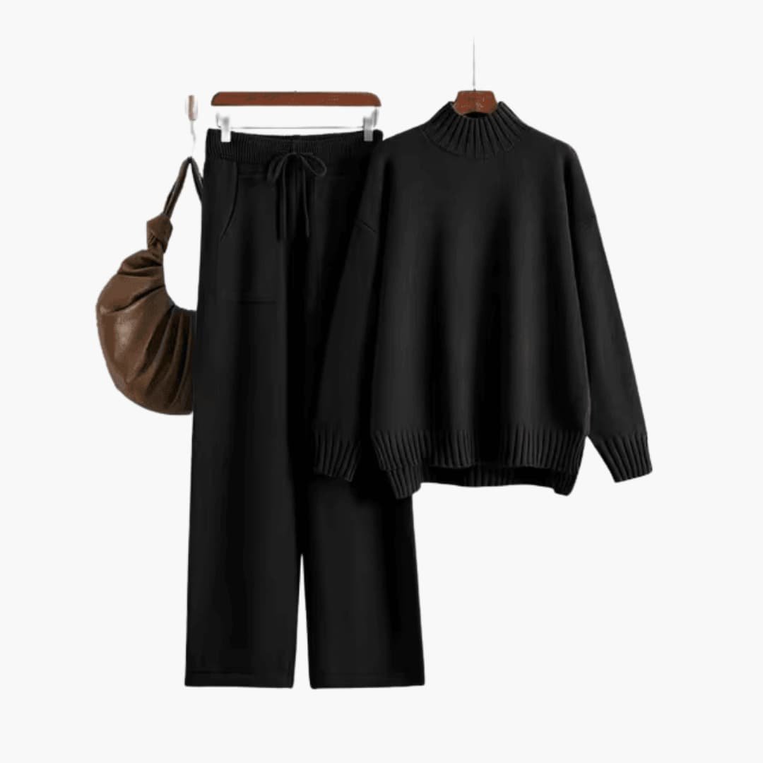 Ensemble Pull Col Roulé Côtelé Femme – Taille Unique Confortable | Evelyn Edition Cosy