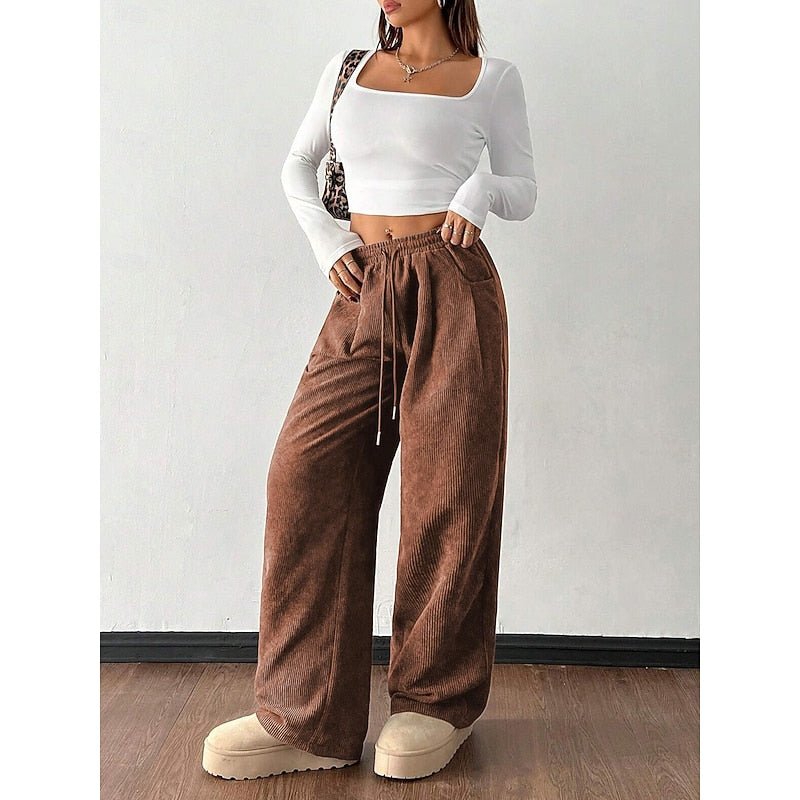 Pantalon Large Femme Taille Haute Noir – Jambe Ample Élégante | Milana Pantalon Palazzo