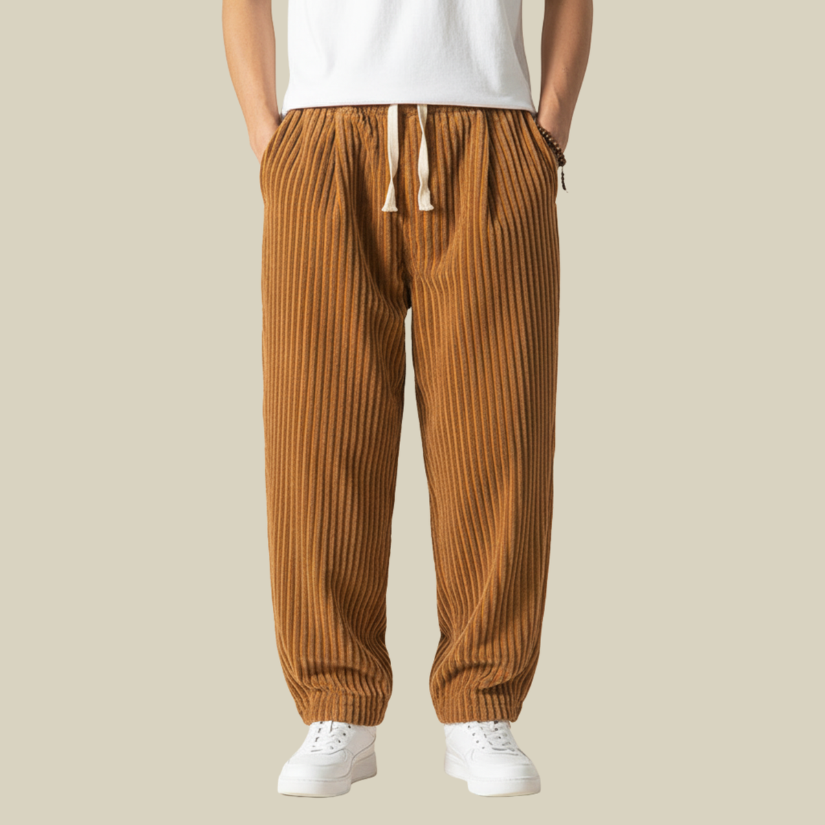 Pantalon Velours Côtelé Homme Taille Élastique – Coupe Confortable | Ryder Pantalon Casual