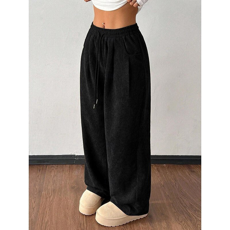Pantalon Large Femme Taille Haute Noir – Jambe Ample Élégante | Milana Pantalon Palazzo