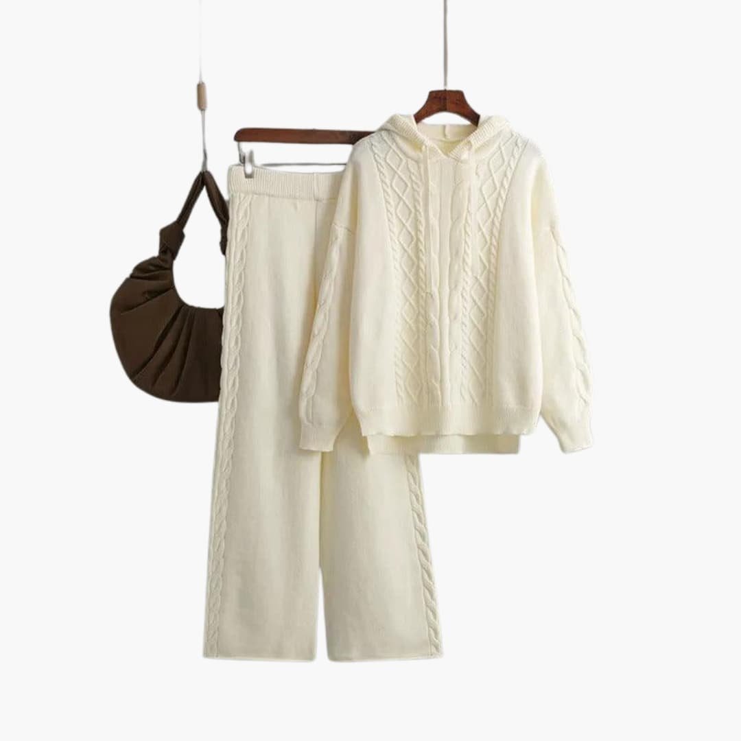 Ensemble Hoodie Oversize & Pantalon Large Femme – Maille Douce Taille Unique | Natalie Hiver