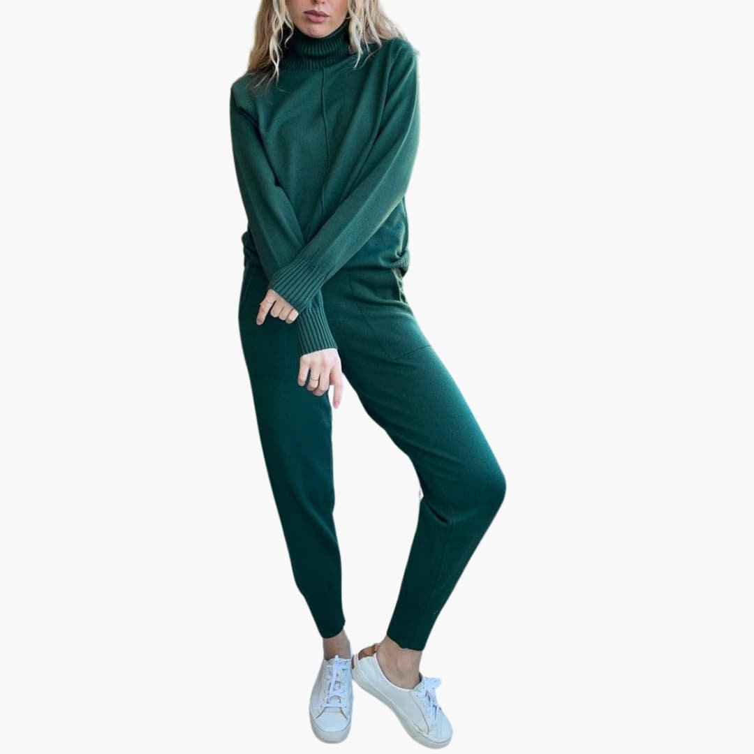 Ensemble Col Roulé Côtelé Femme – Pull & Pantalon Taille Unique | Lainey Loungewear Hiver