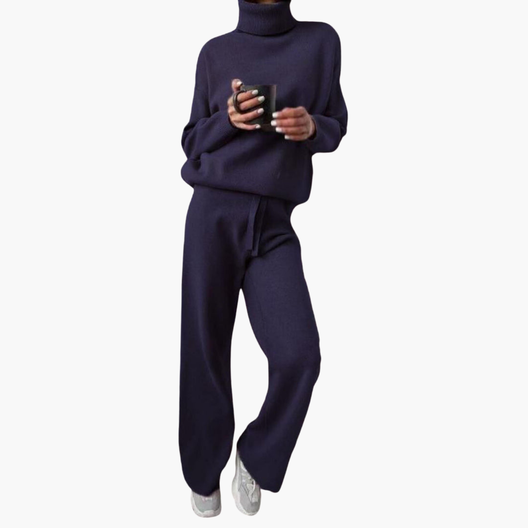 Ensemble Col Roulé Tricot Femme – Pull & Pantalon Coordonné | Everly Loungewear Hiver