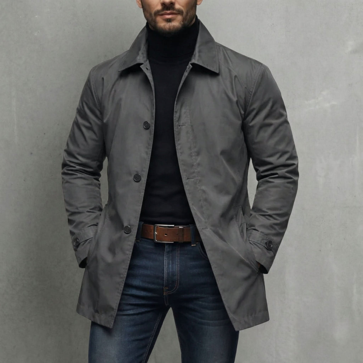 Veste Homme Col Revers Multi-Poches – Blouson Mi-Saison Boutonné Coupe Ample | Style Urbain Casual