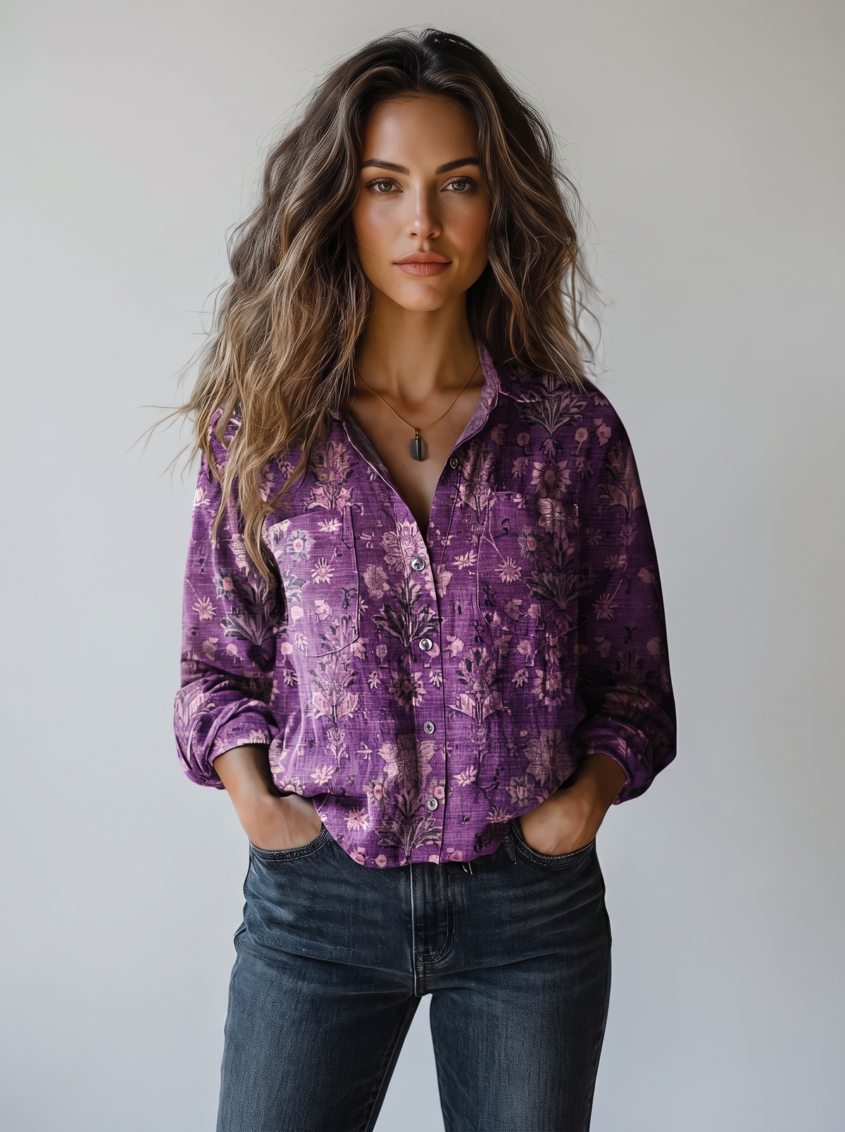Blouse Florale Violet