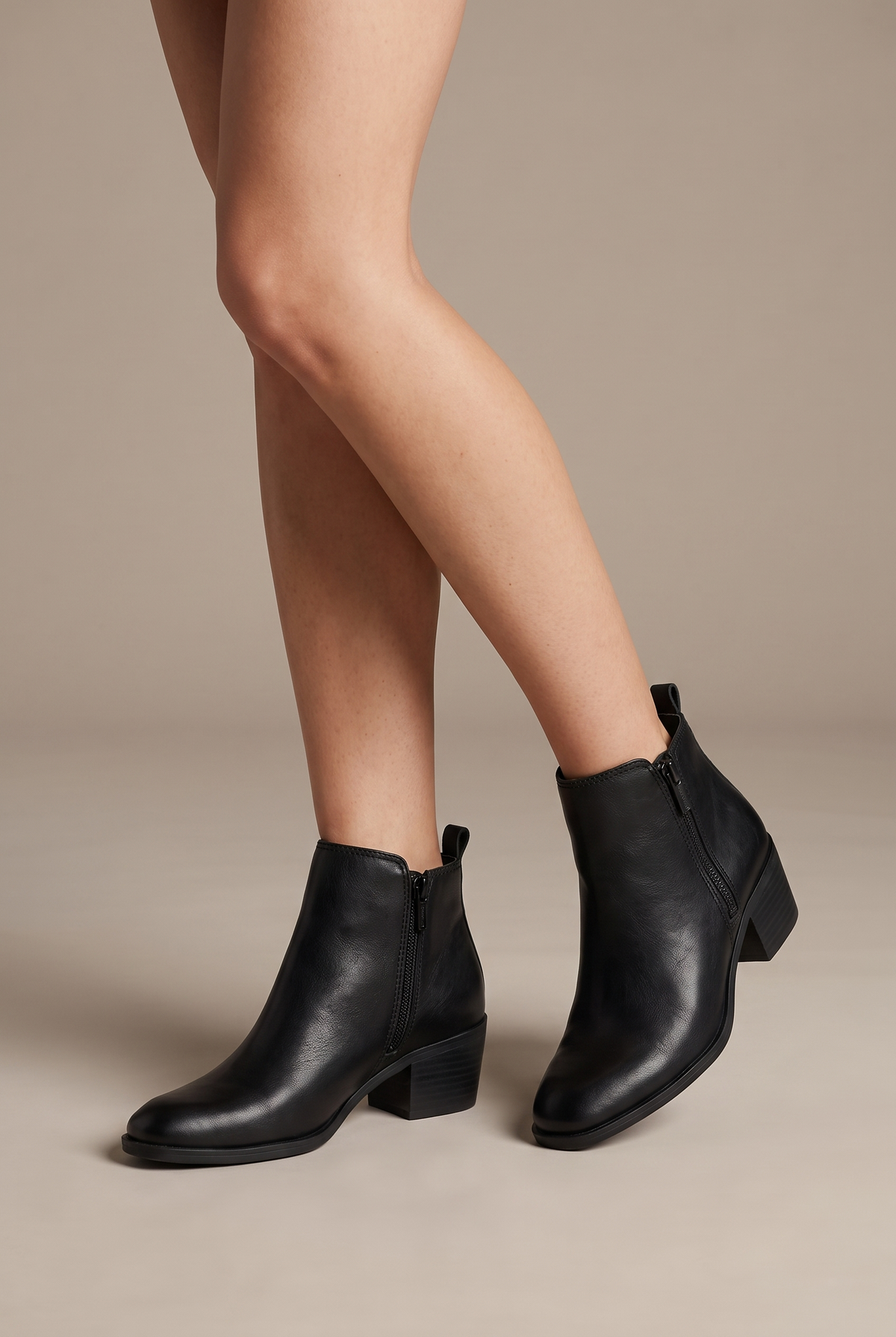 Bottines Femme Talon Bloc – Tige Aspect Cuir Bout Carré | Élégance & Confort Automne Hiver