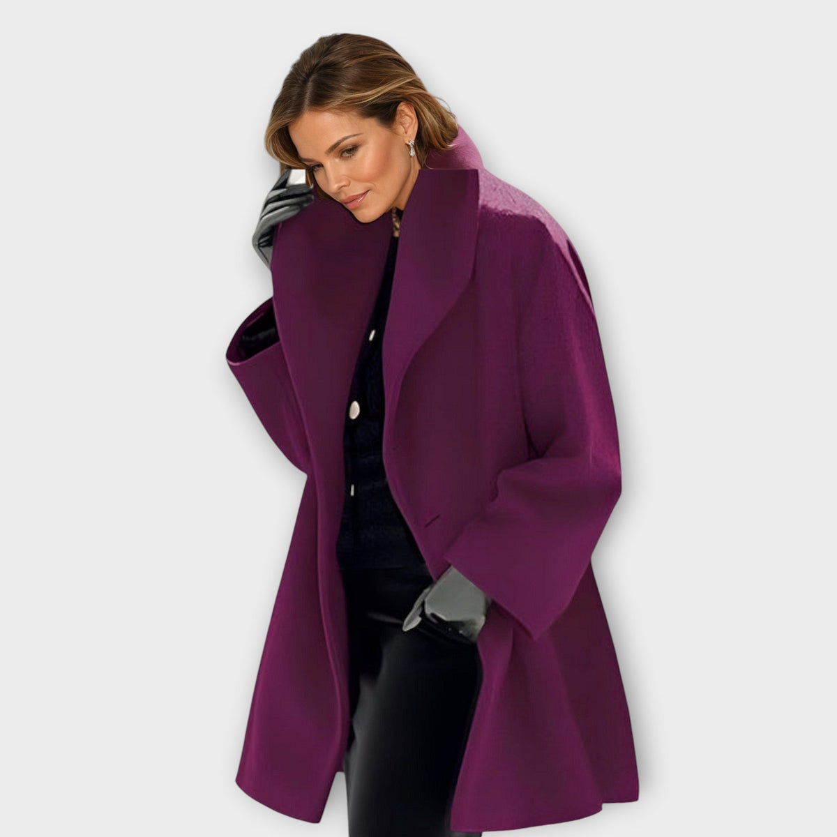 Manteau Femme Laine Coupe-Vent – Silhouette Élancée Fermeture Boutonnée | Élégance & Protection
