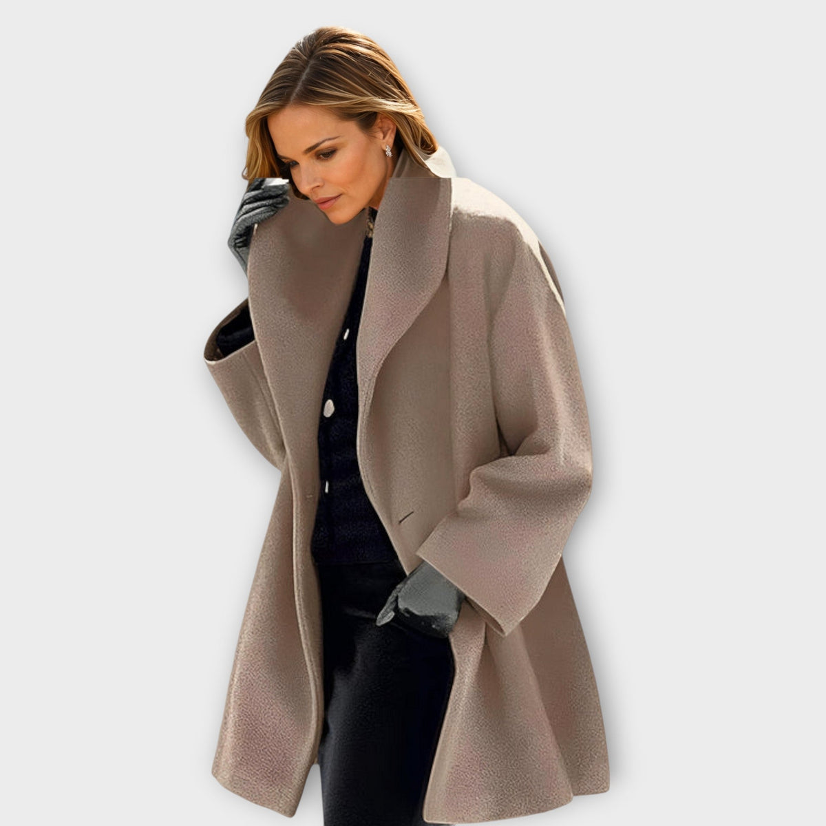 Manteau Femme Laine Coupe-Vent – Silhouette Élancée Fermeture Boutonnée | Élégance & Protection