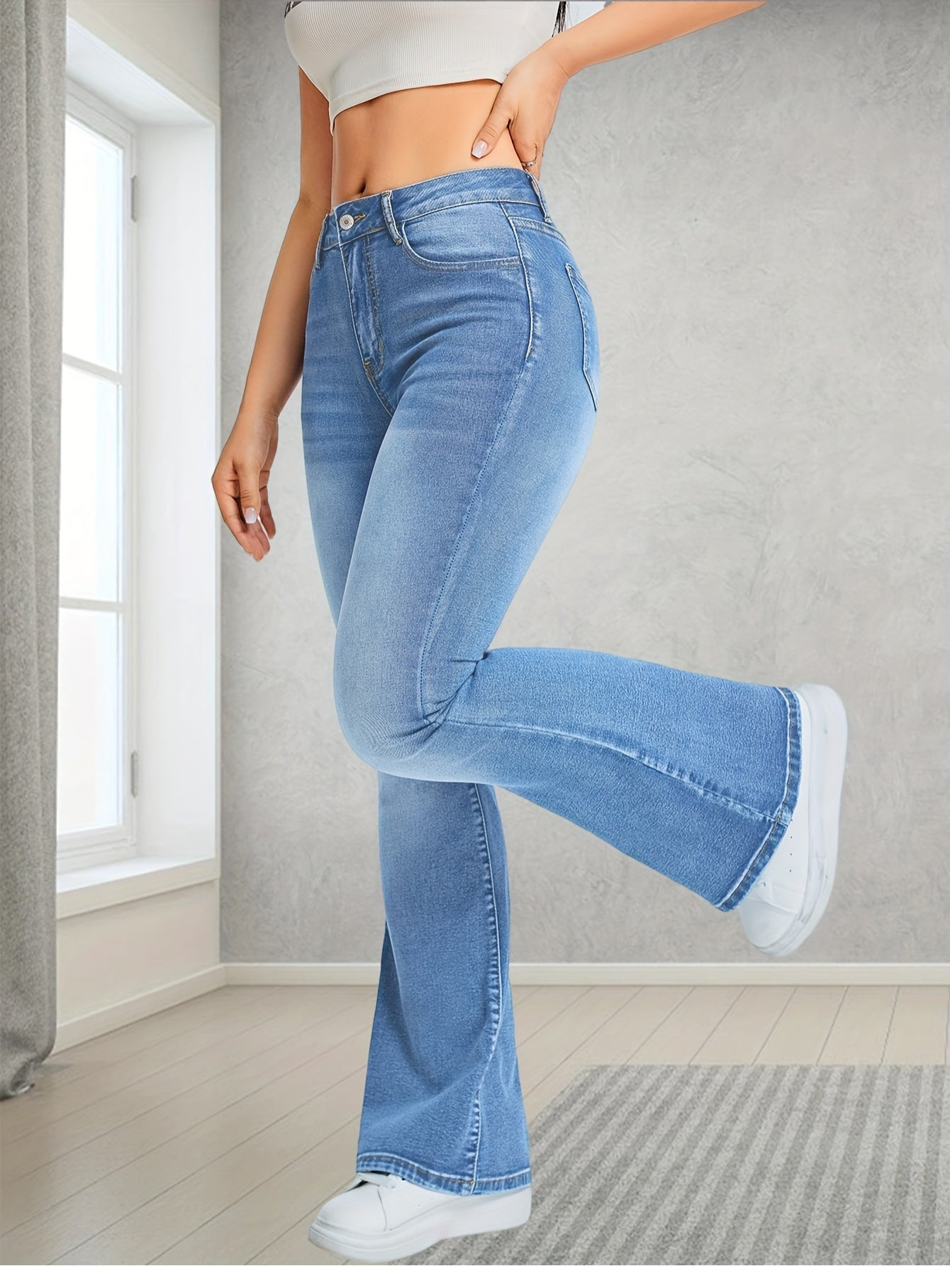 Élodie | jean flare femme à taille haute et jambes évasées