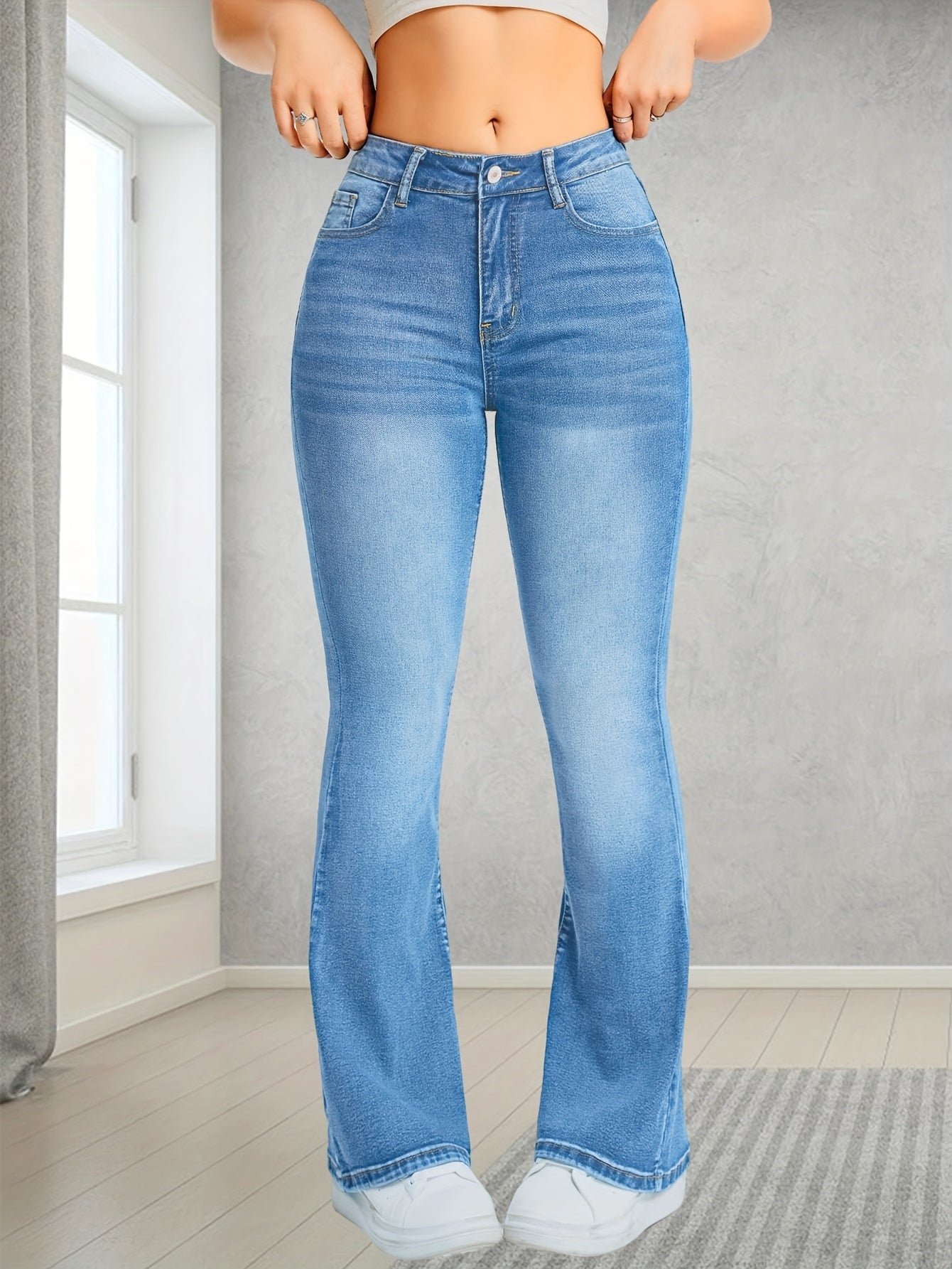 Élodie | jean flare femme à taille haute et jambes évasées