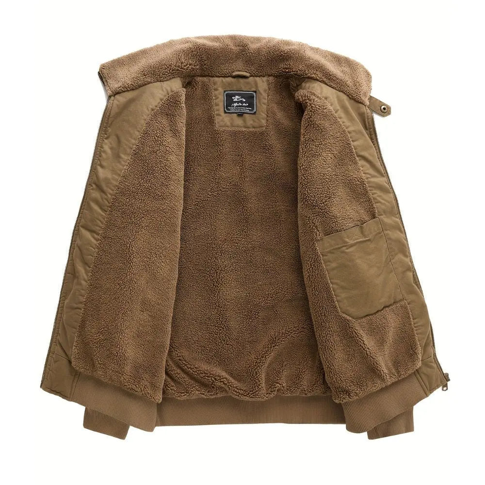 Blouson Bomber Homme Col Sherpa – Fermeture Zippée Doublure Complète | Style Urbain Casual