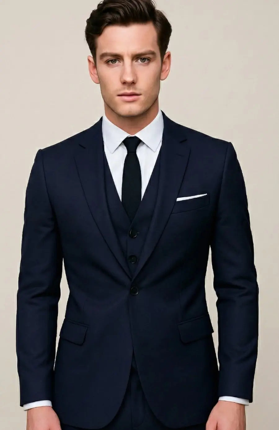 Costume Homme 3 Pièces – Veste Gilet Pantalon Coupe Ajustée | Élégance Bureau & Soirée