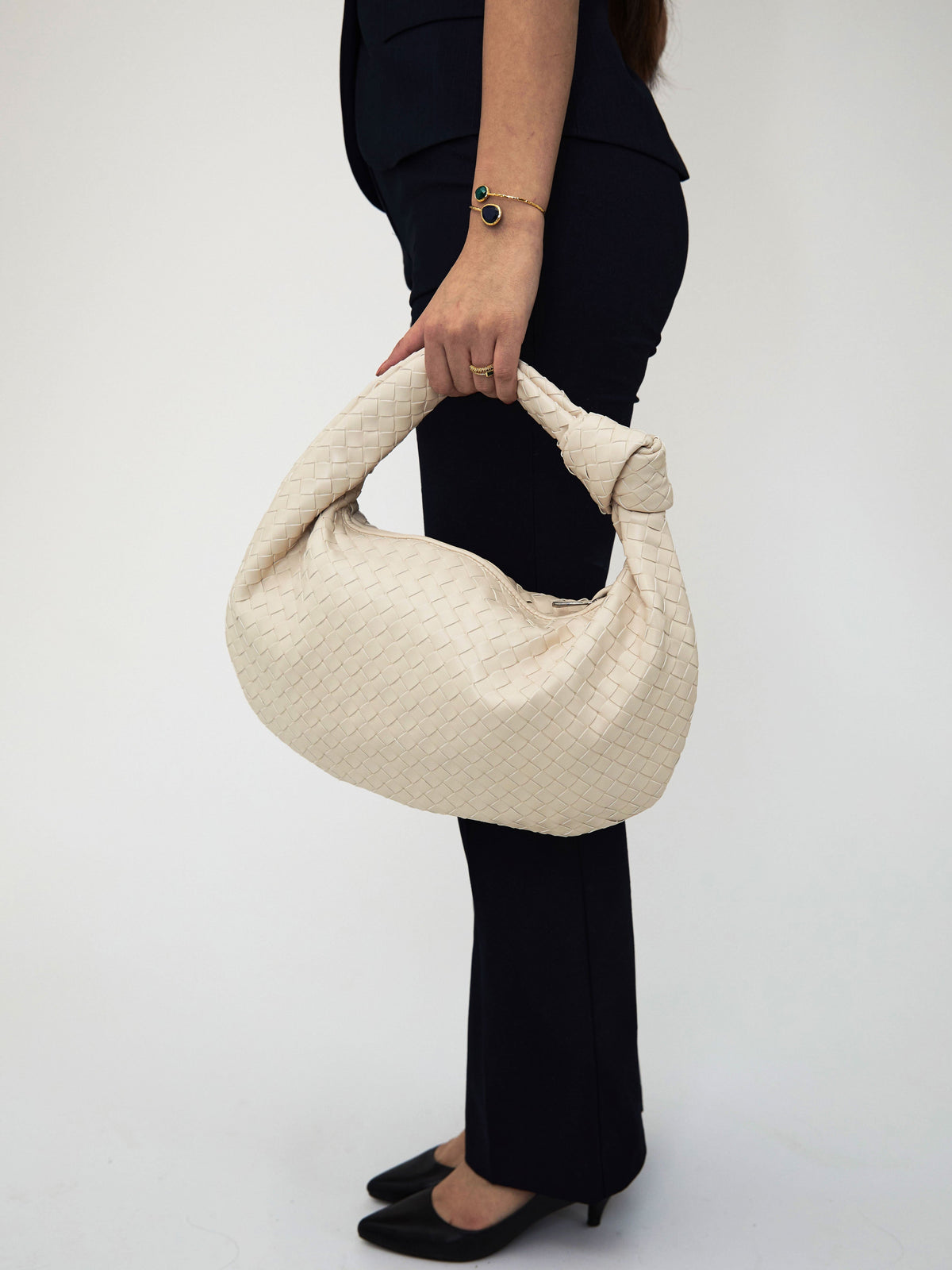 Sac à Main Femme Tressé Vegan Leather – Bandoulière Structuré | Style Chic Minimaliste