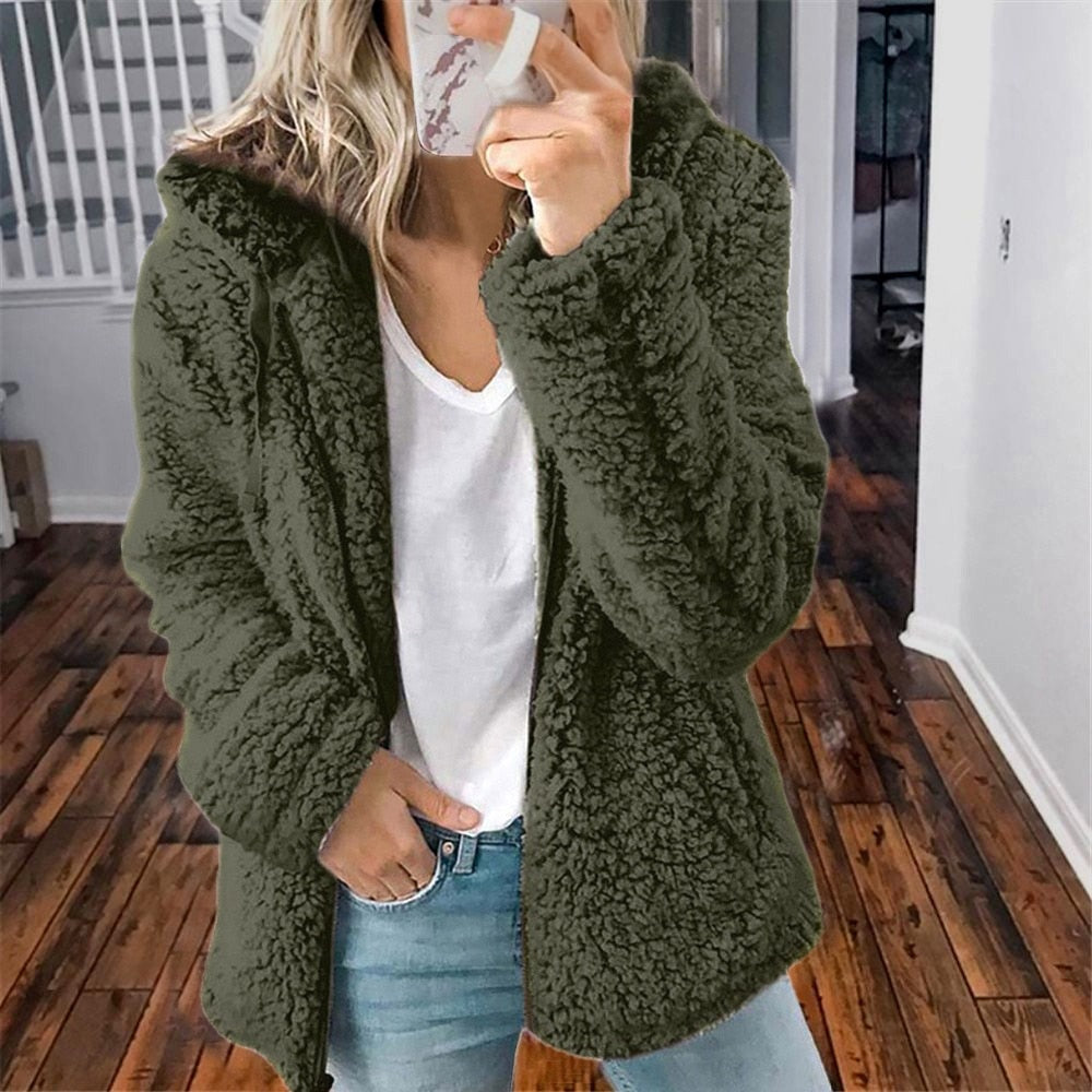 Veste Polaire Femme à Capuche – Doublure Chaude Zippée | Confort Automne Hiver