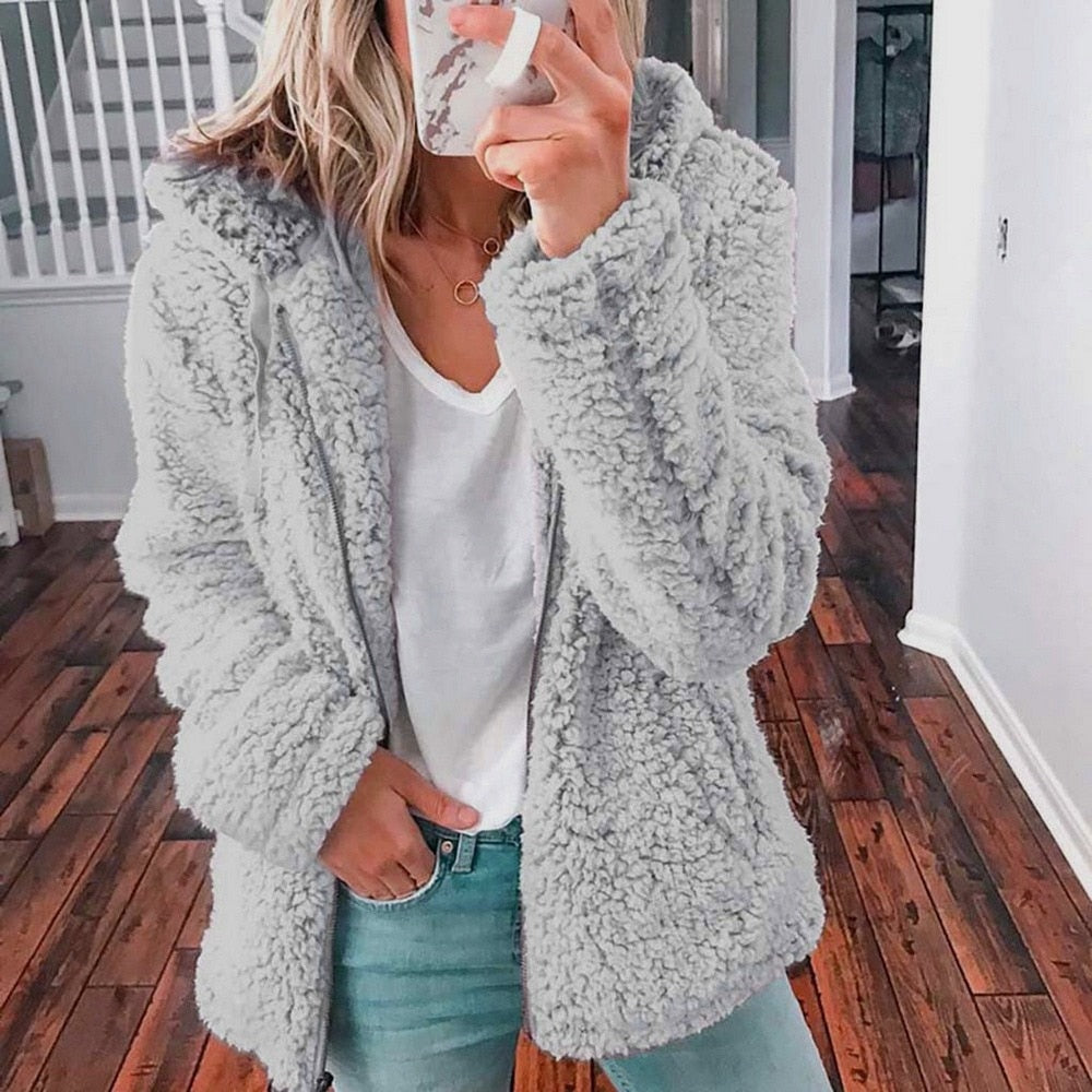Veste Polaire Femme à Capuche – Doublure Chaude Zippée | Confort Automne Hiver