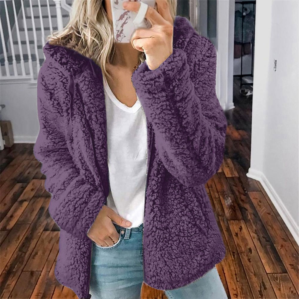 Veste Polaire Femme à Capuche – Doublure Chaude Zippée | Confort Automne Hiver