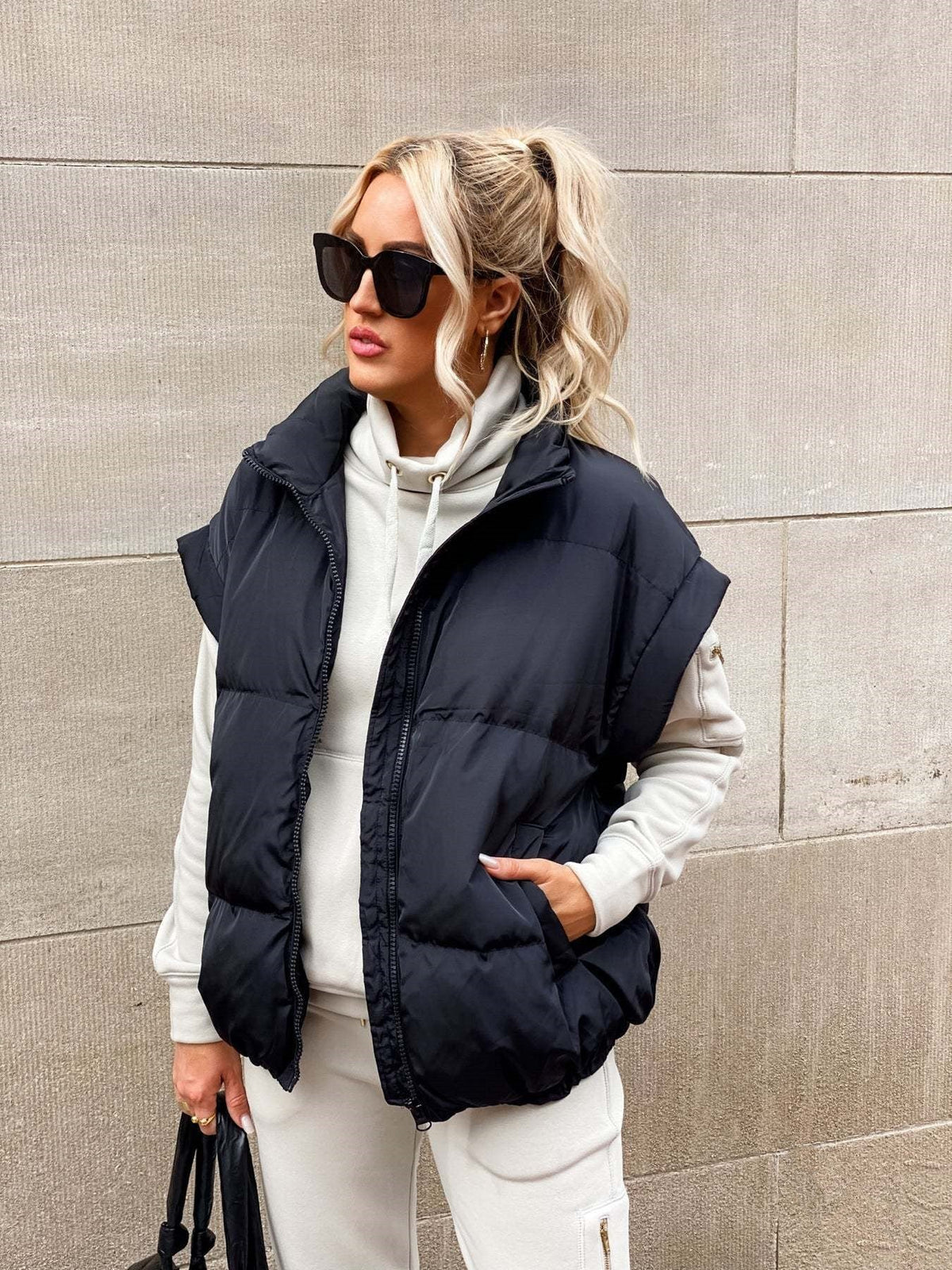 Gilet Sans Manches Femme Matelassé Col Droit – Rembourrage Léger | Layering Hiver