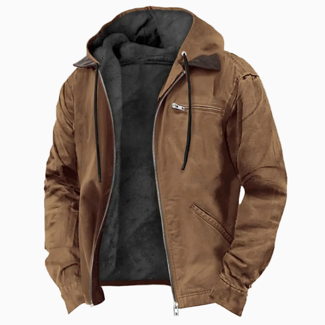 Veste Homme en Similicuir avec Capuche Zippée Style Moderne Décontracté