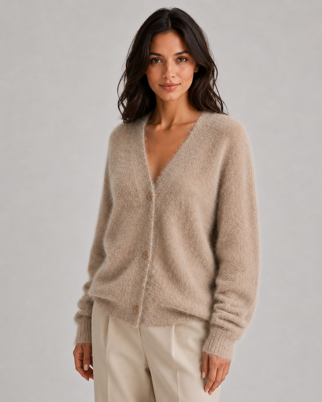 Gilet Cardigan Femme Moelleux Col V – Boutons Avant Maille Douce | Confort & Élégance