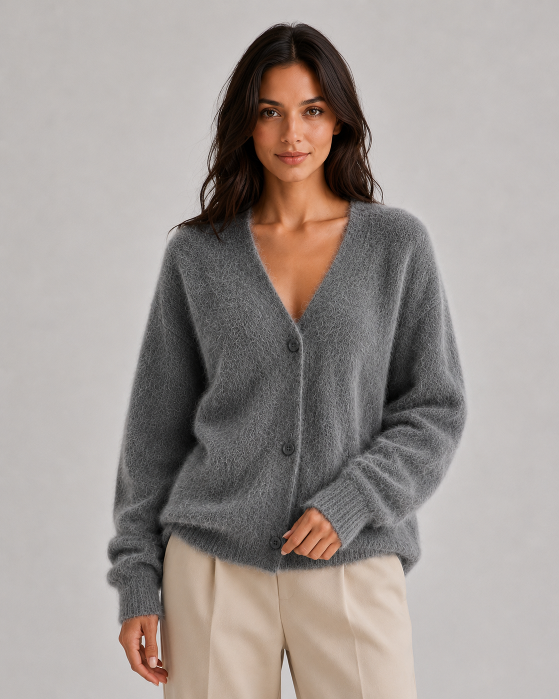 Gilet Cardigan Femme Moelleux Col V – Boutons Avant Maille Douce | Confort & Élégance