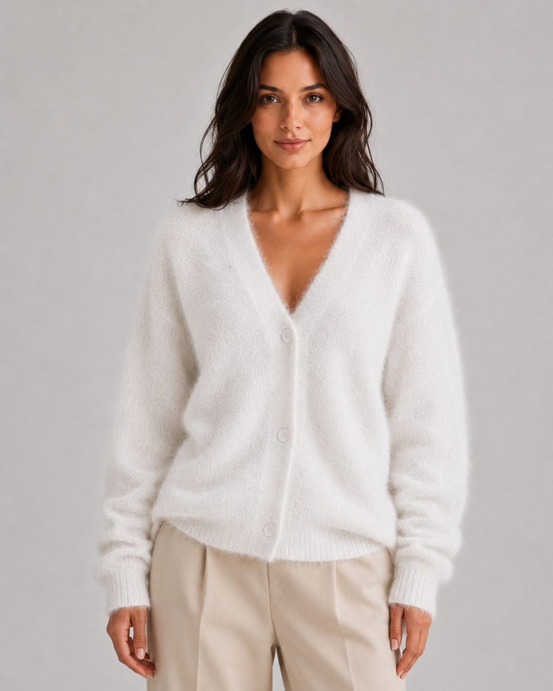 Gilet Cardigan Femme Moelleux Col V – Boutons Avant Maille Douce | Confort & Élégance