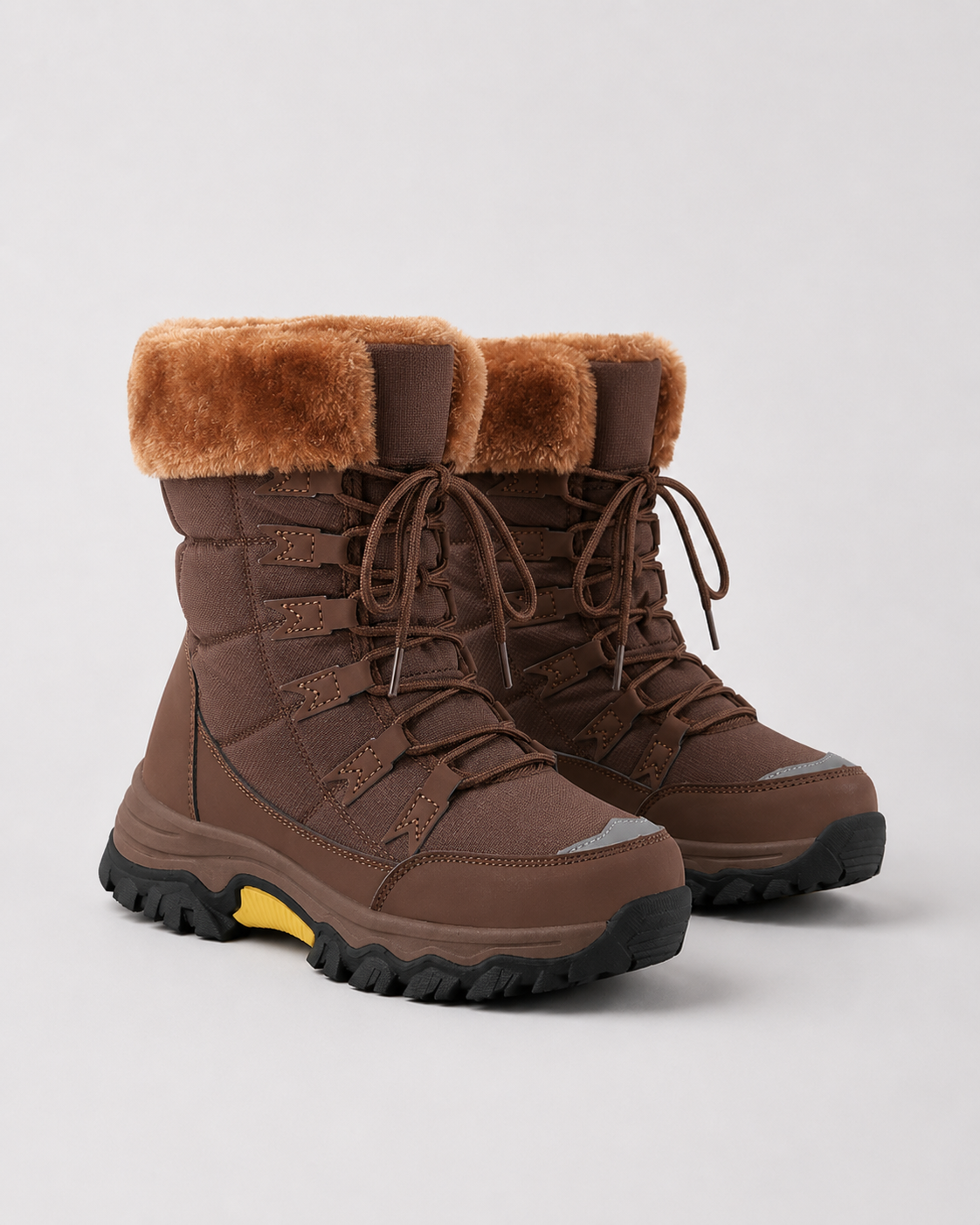 Bottes de Neige Femme Fourrées Lacets – Semelle Antidérapante | Chaleur & Style Hivernal
