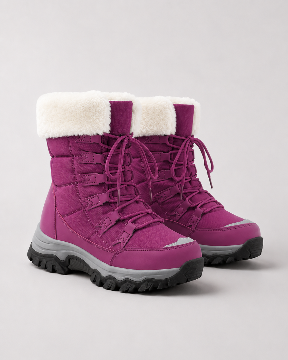 Bottes de Neige Femme Fourrées Lacets – Semelle Antidérapante | Chaleur & Style Hivernal