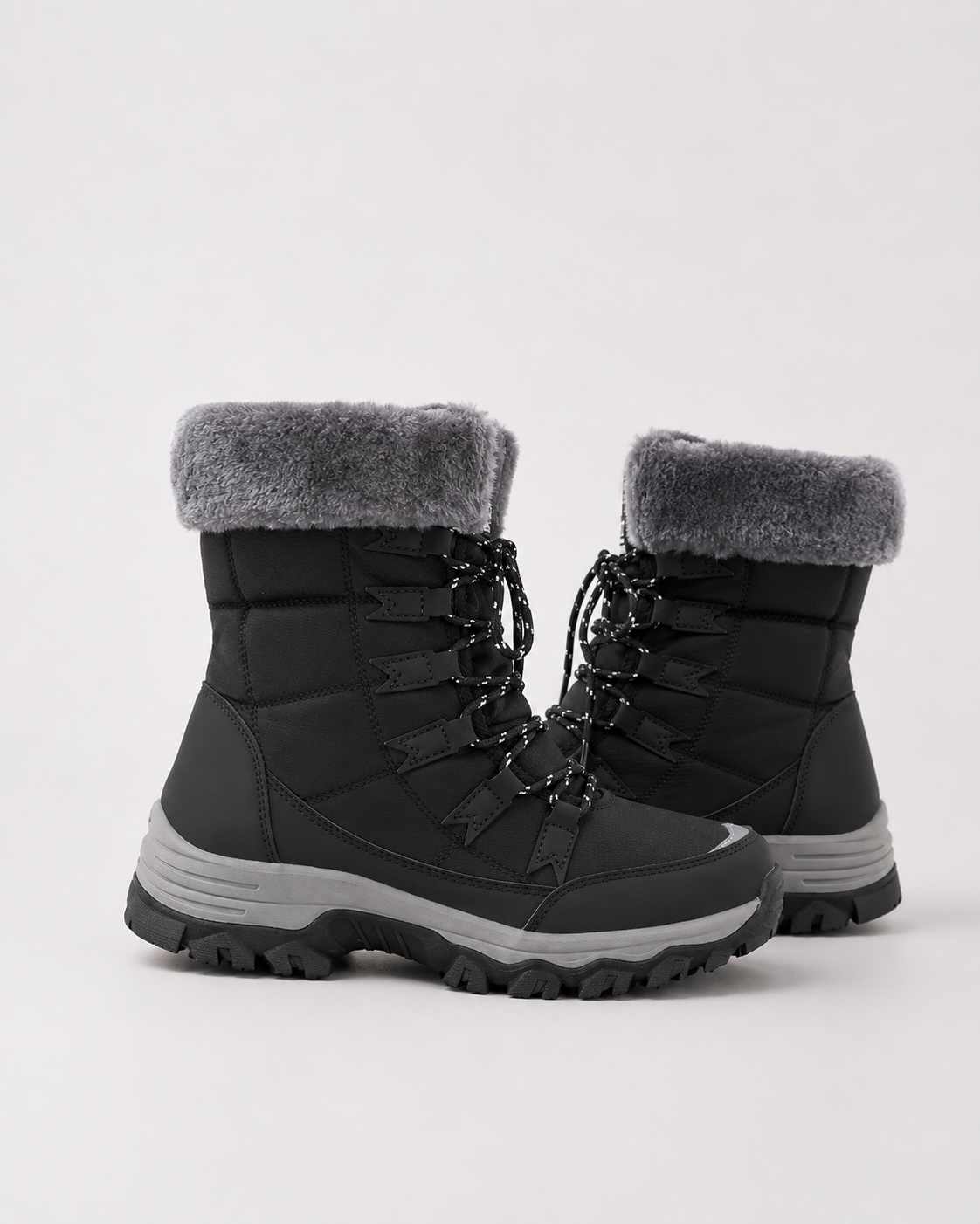 Bottes de Neige Femme Fourrées Lacets – Semelle Antidérapante | Chaleur & Style Hivernal