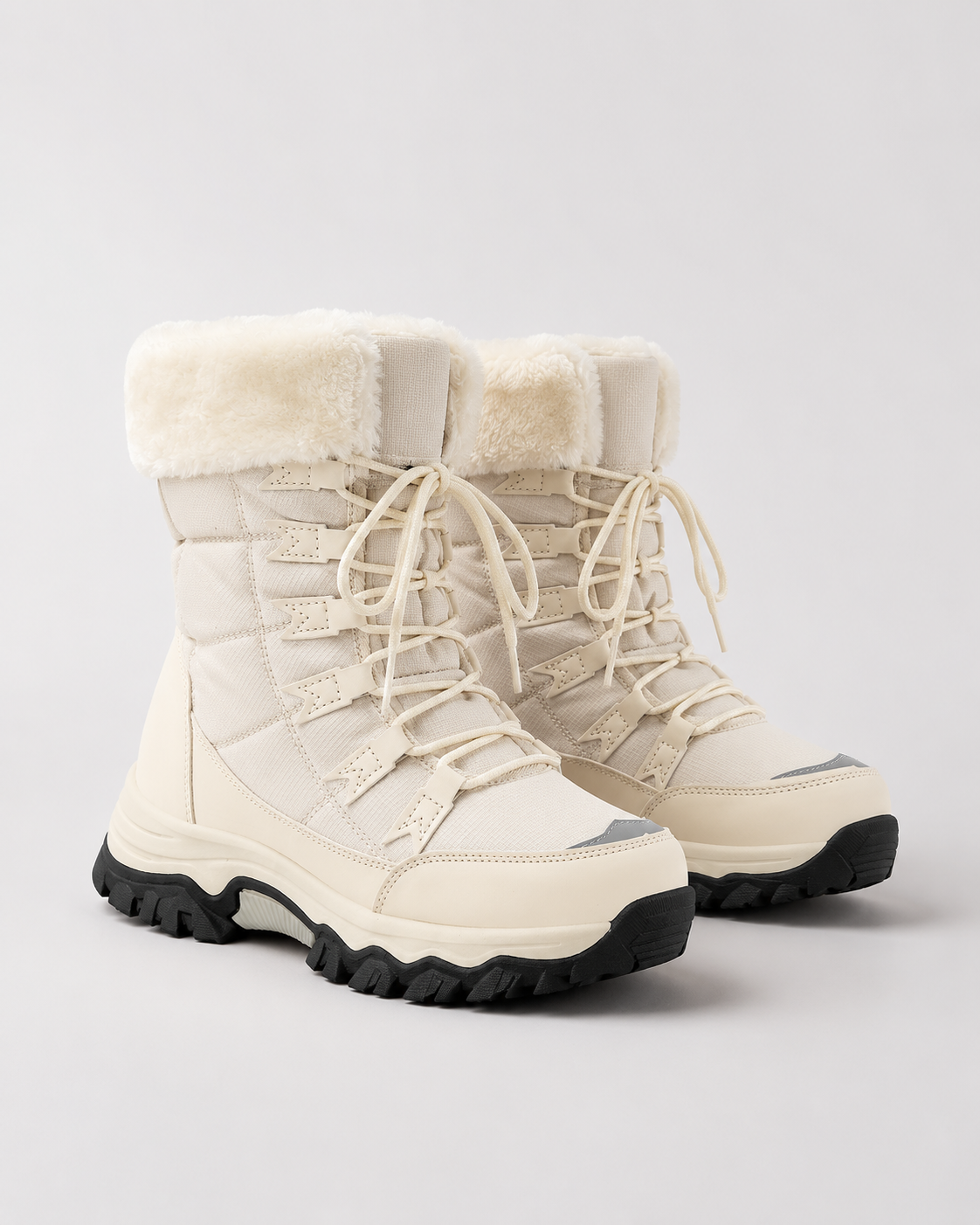 Bottes de Neige Femme Fourrées Lacets – Semelle Antidérapante | Chaleur & Style Hivernal