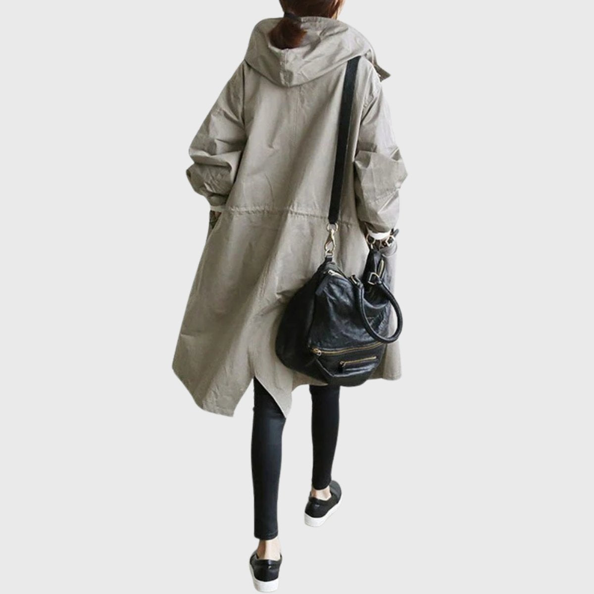 Manteau Femme Long Oversize À Capuche – Finition Déperlante Boutons | Style Chic & Confort